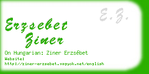 erzsebet ziner business card
